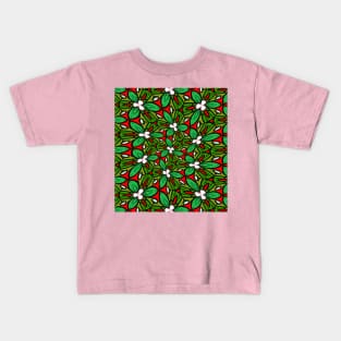 Colorful Glass Flower Pattern Kids T-Shirt